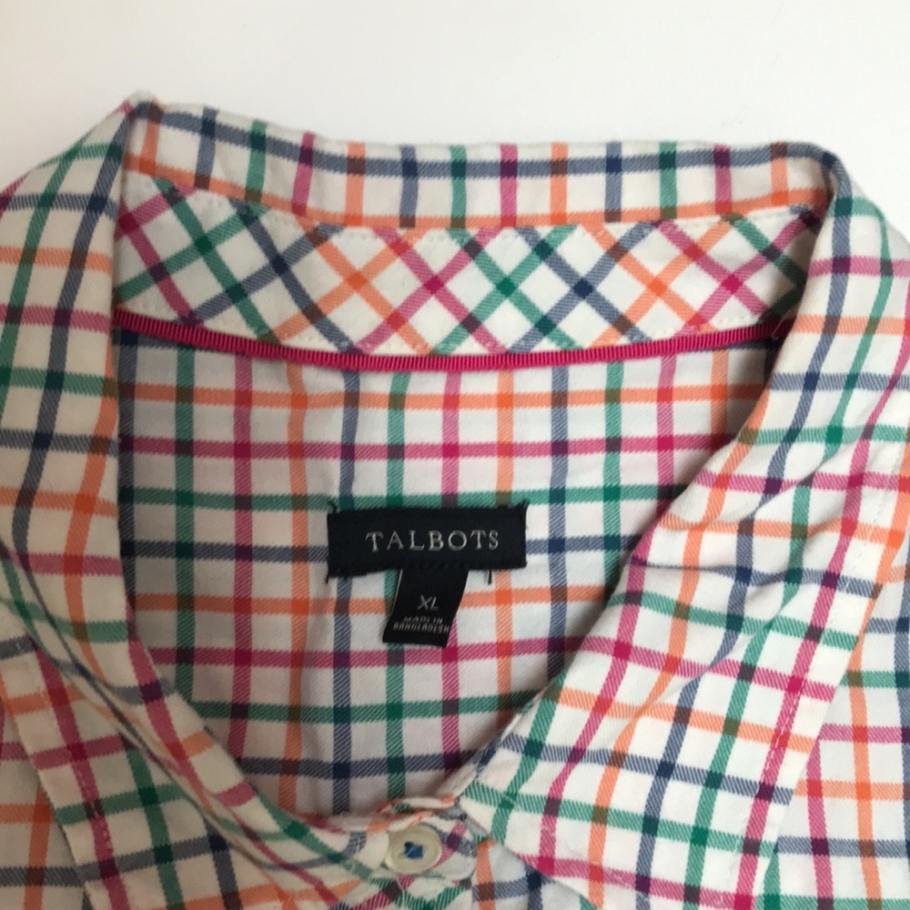 Talbots cotton window-check plaid shirt - Picture 4 of 7